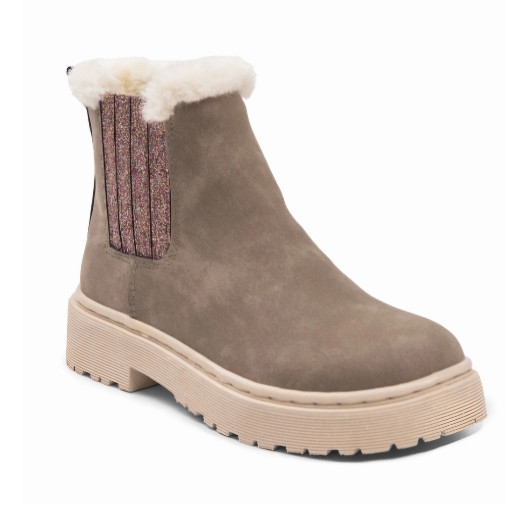 🚦♡PORTLAND By Portland Boot Company Faux Fur Trim Chelsea Boots